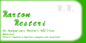 marton mesteri business card